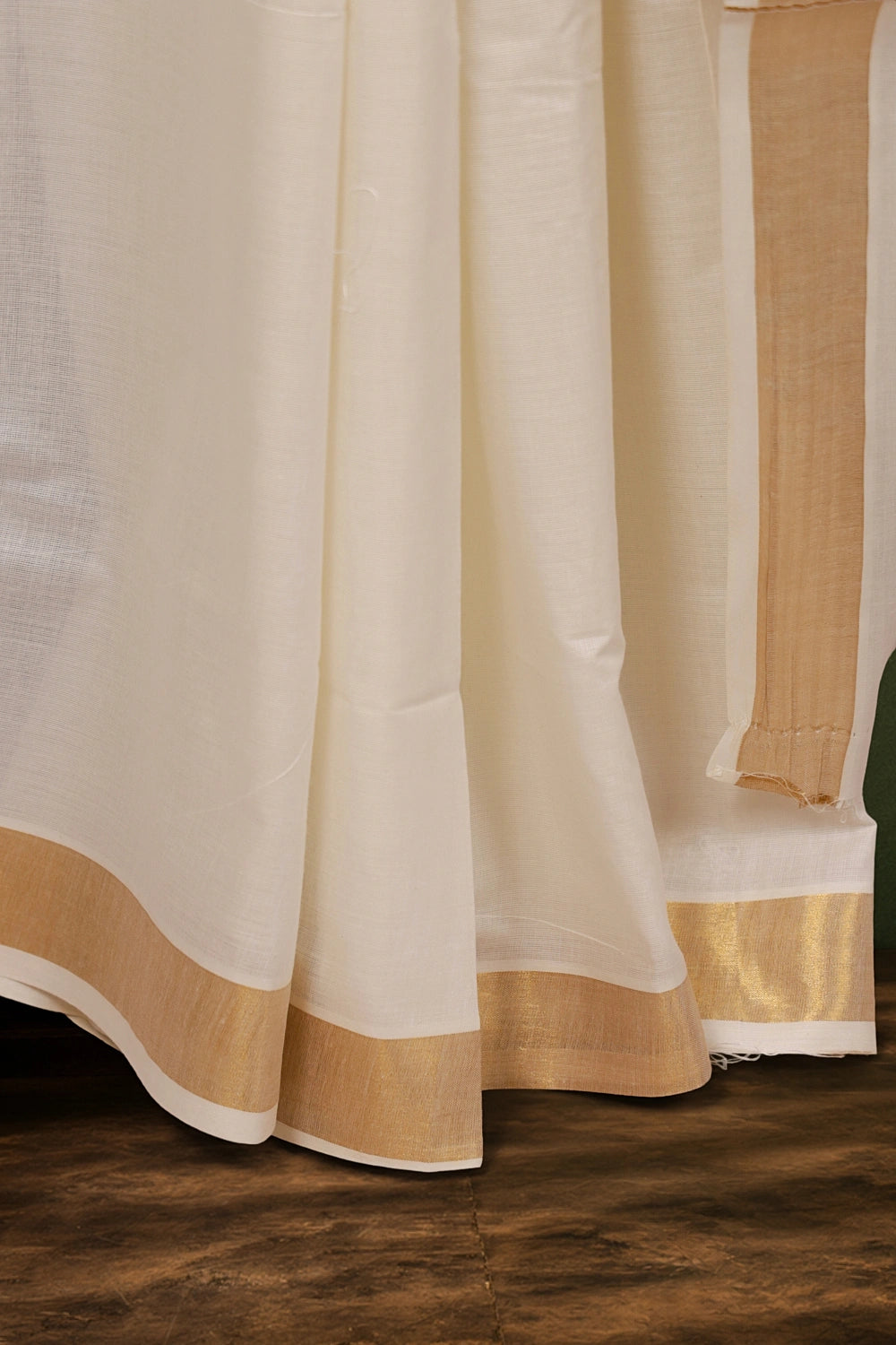 Off white Cotton Kerala Saree - Seematti