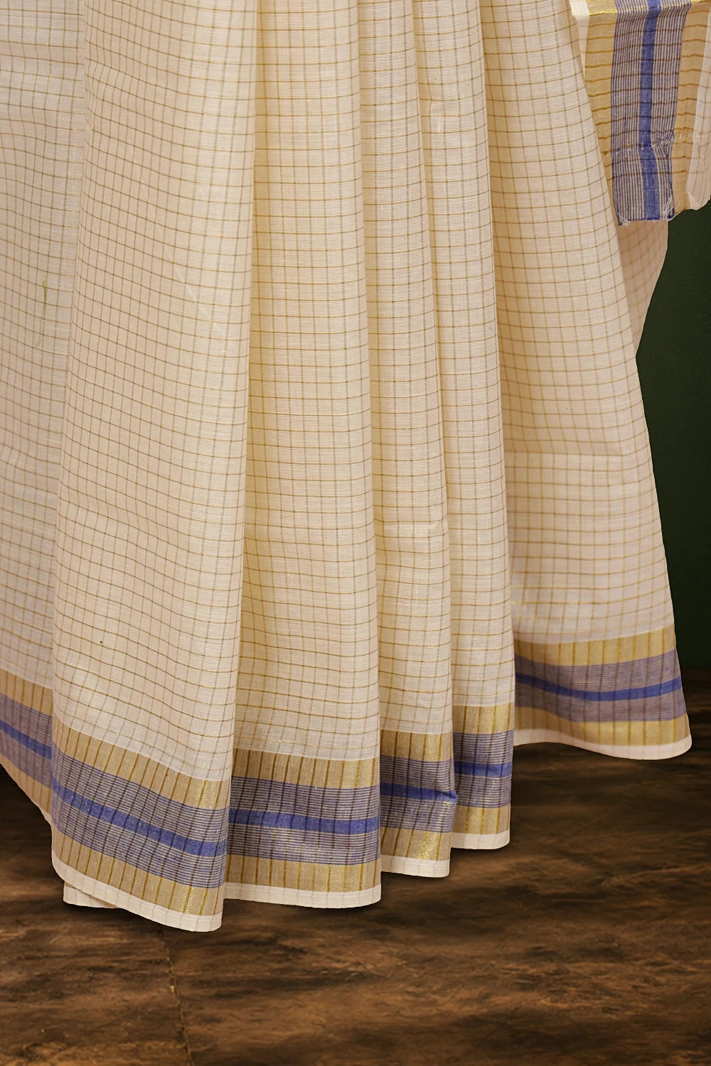 Off white Cotton Kerala Saree - Seematti