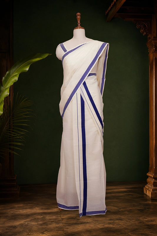 Off white Cotton Set Mundu - Seematti