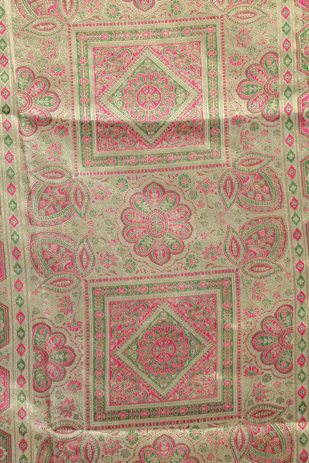 Olive Green Satin Banarasi Saree - Seematti