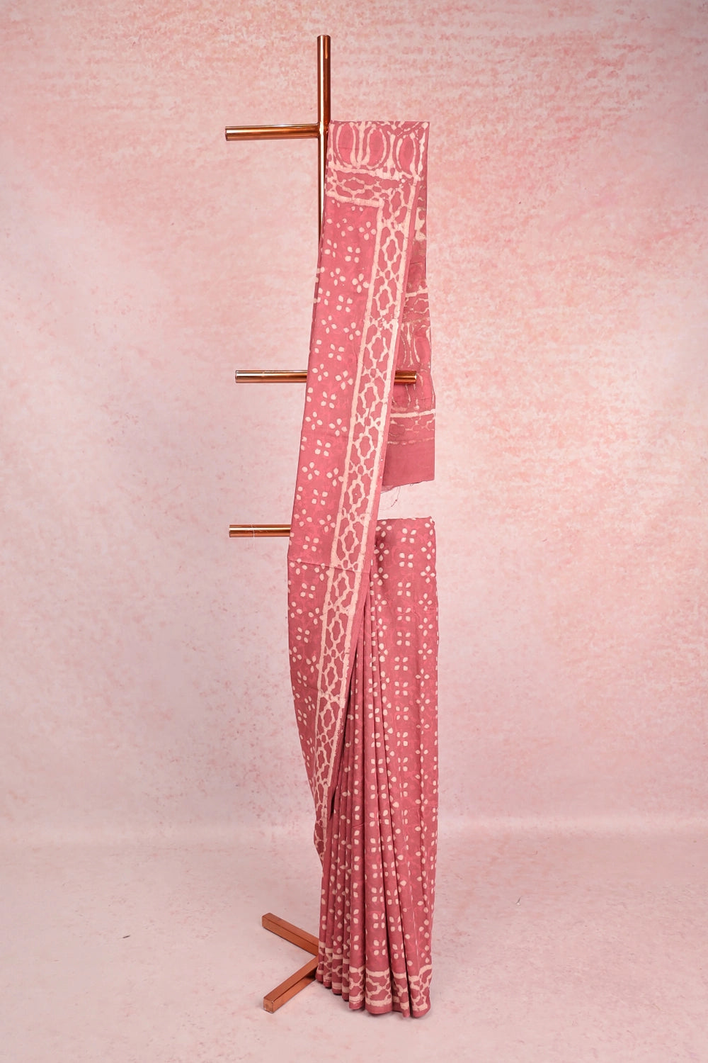 Onion Color Cotton Saree