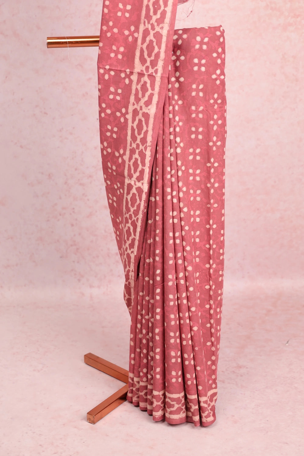 Onion Color Cotton Saree