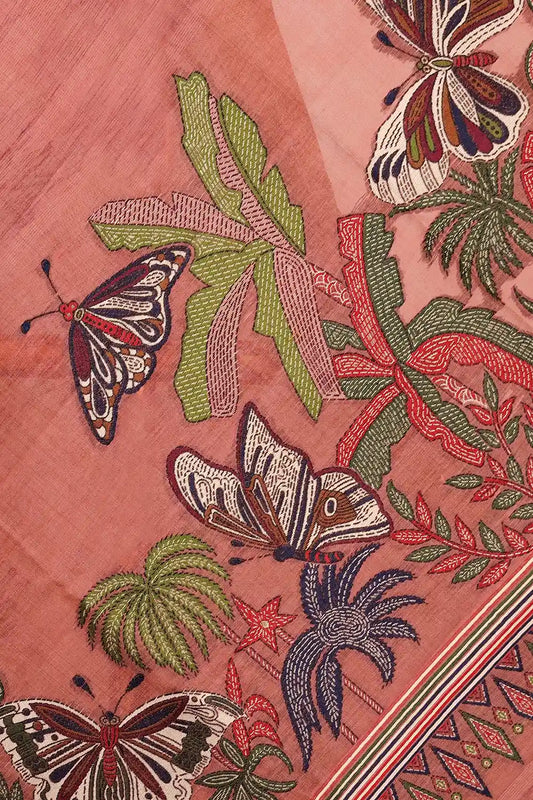 Onion Color Mul Cotton Saree
