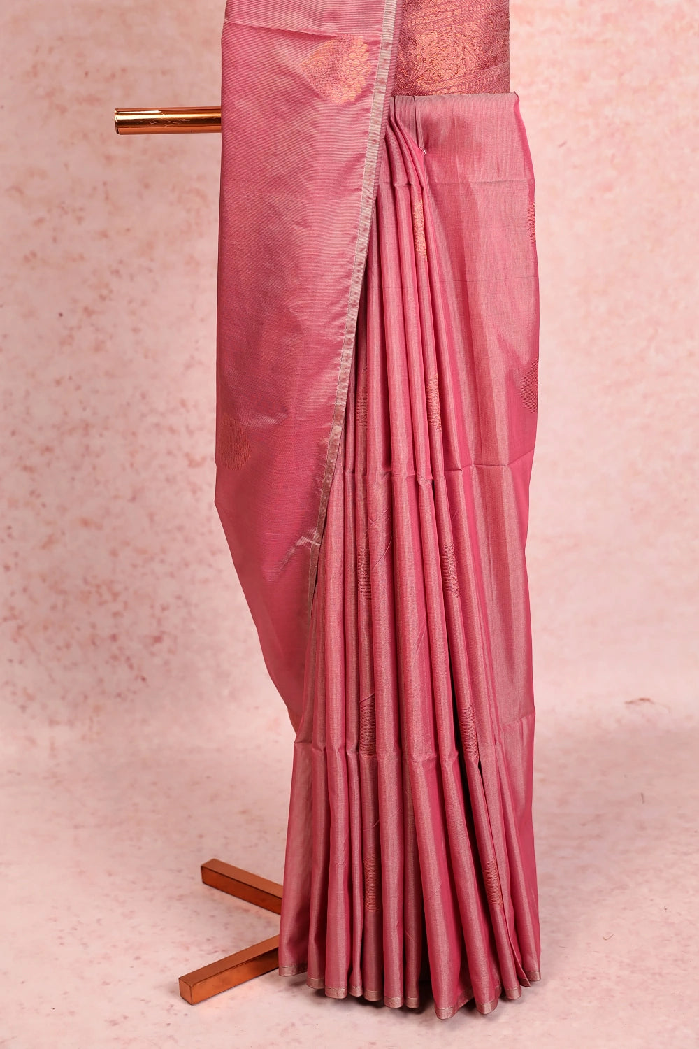 Onion Pink Cotton Silk Saree