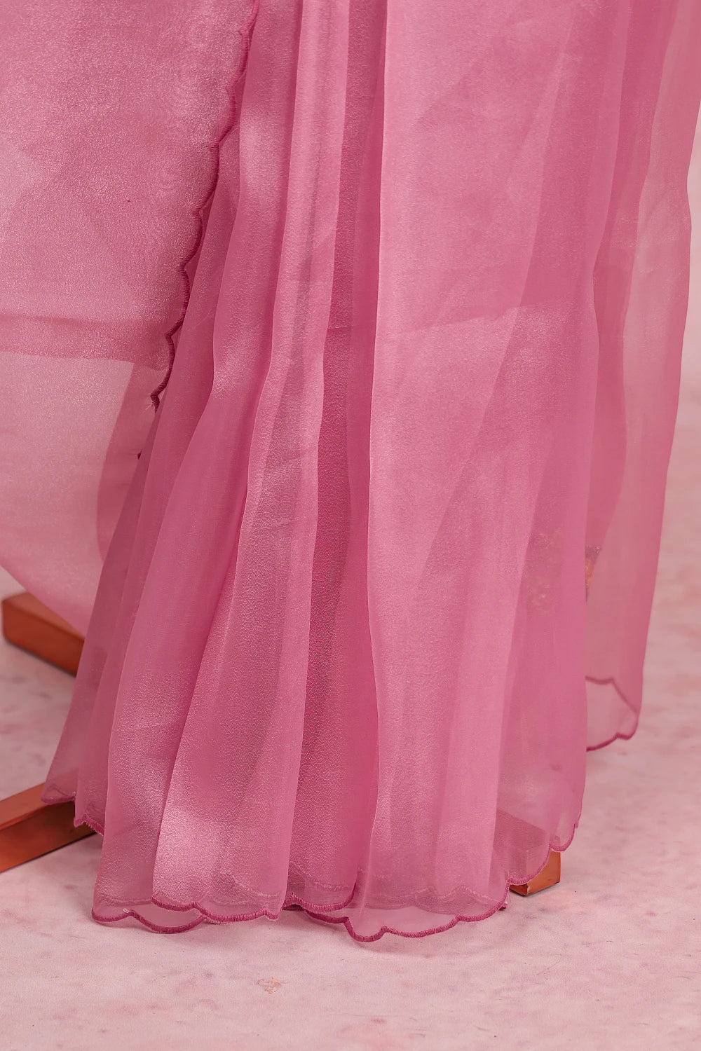 Onion Pink Glass Organza Saree