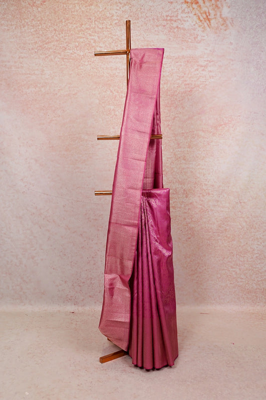 Onion Pink Kancheepuram Silk Saree - Seematti