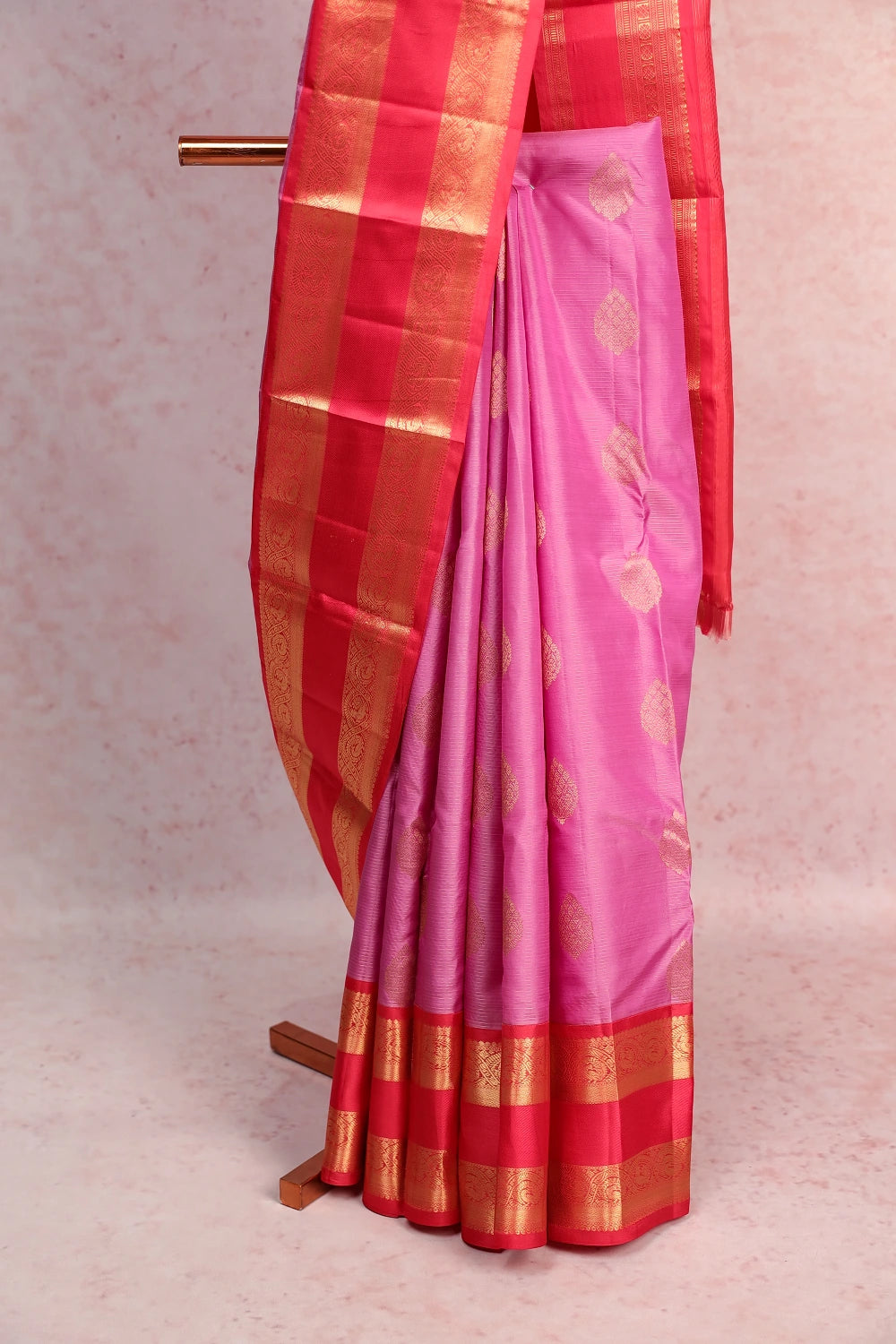 Onion Pink Kancheepuram Soft Silk Saree