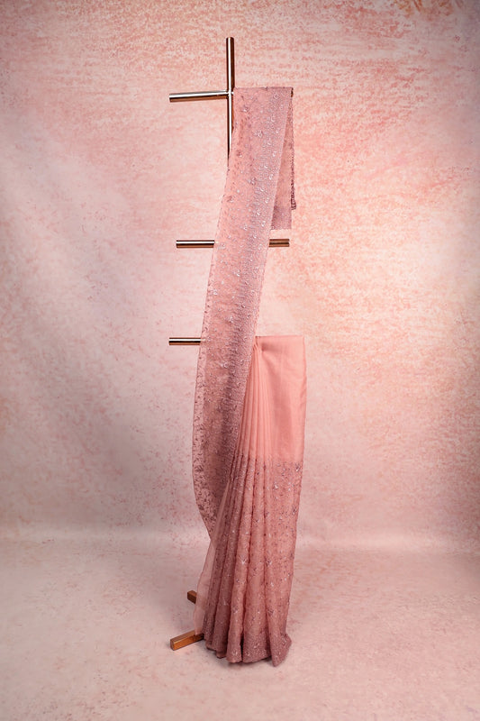Onion Pink Organza Saree