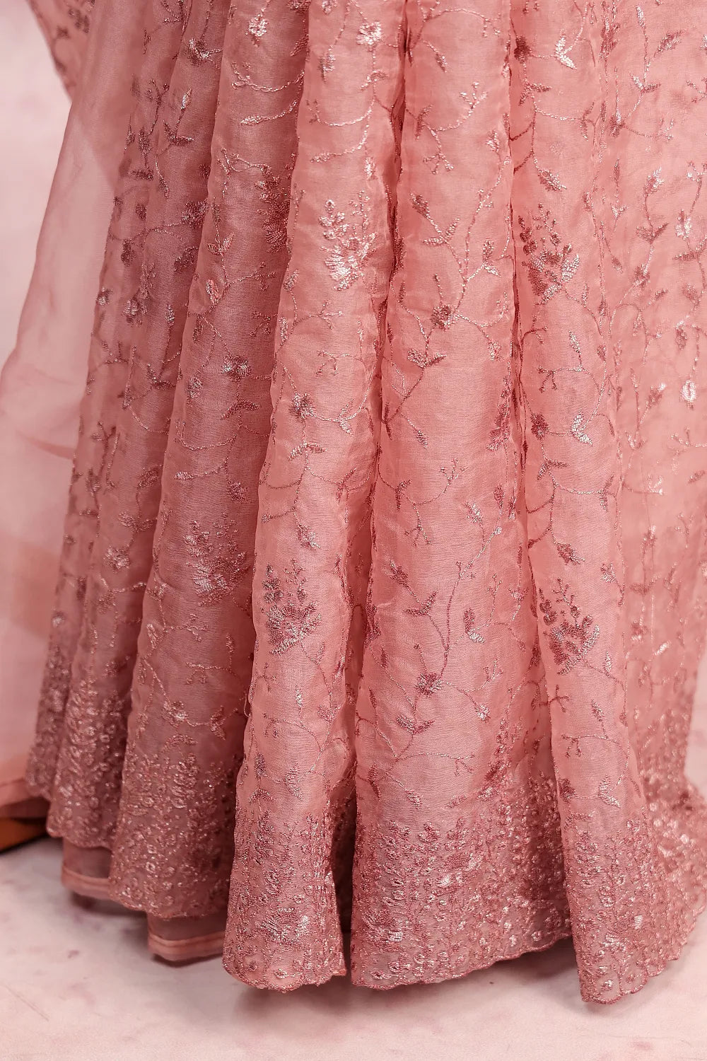Onion Pink Organza Saree