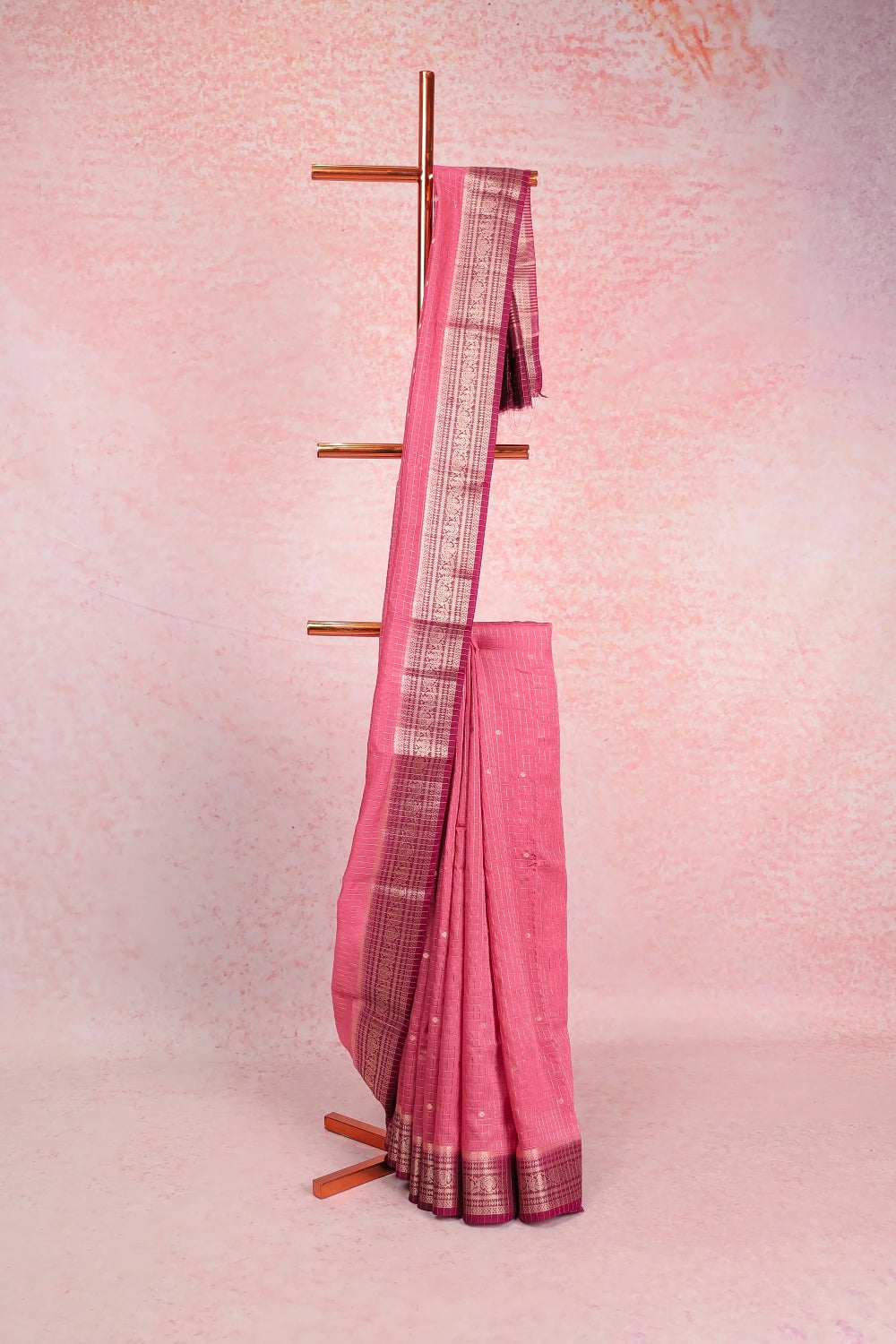Onion Pink Semi Banarasi Saree