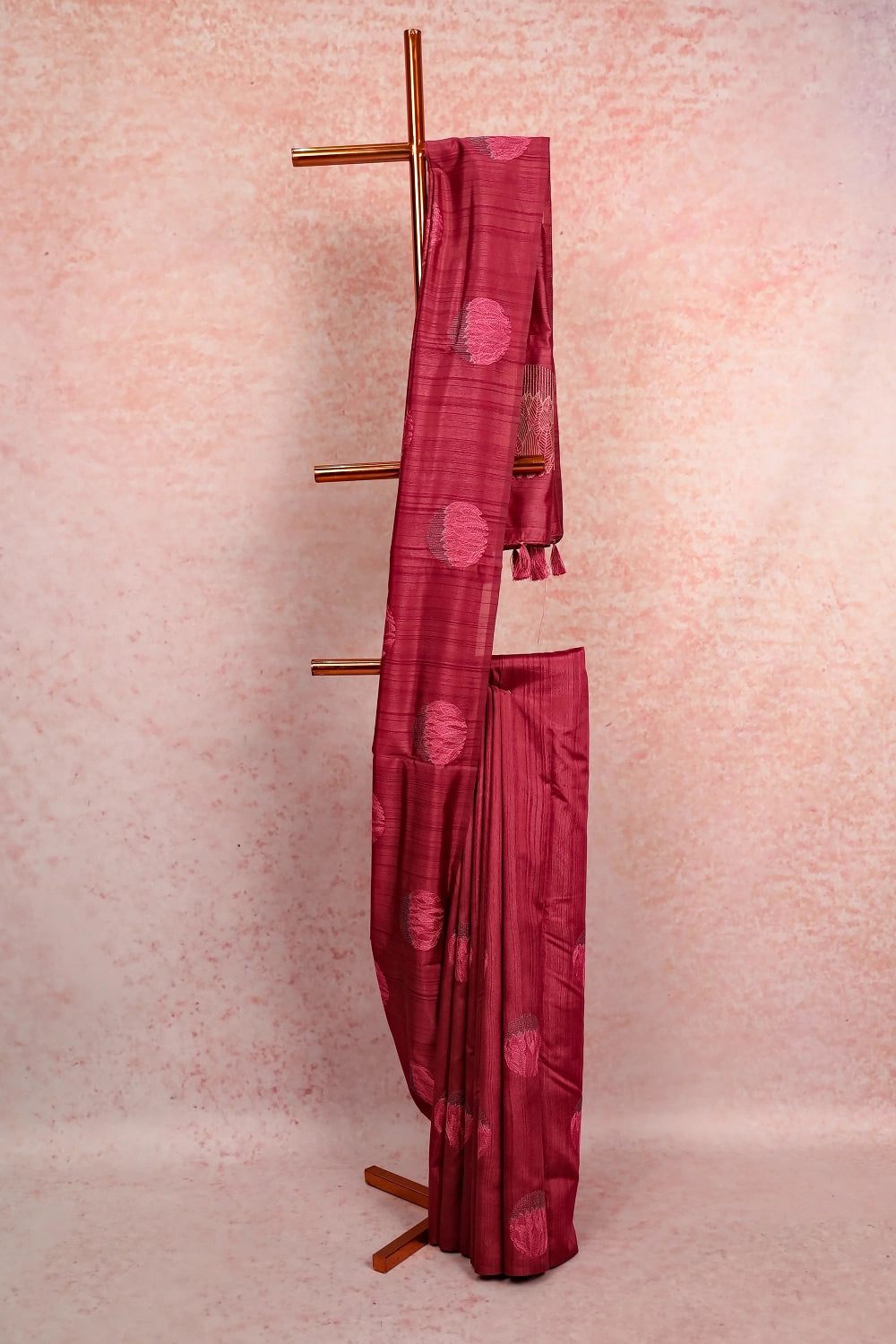 Onion Pink Semi Jute Saree