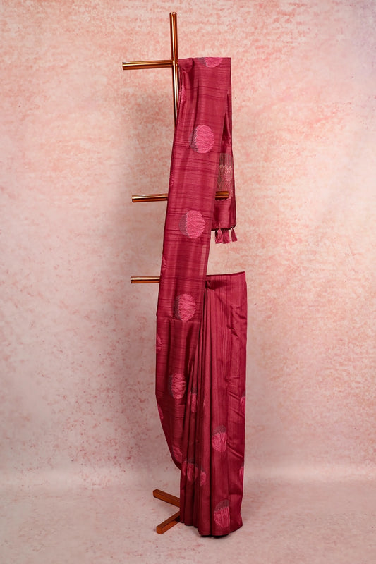 Onion Pink Semi Jute Saree