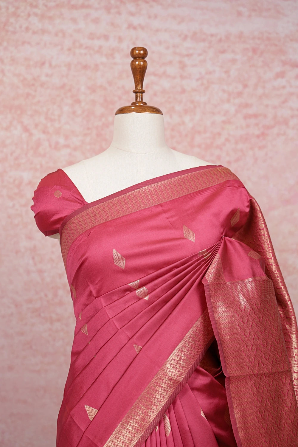 Onion Pink Semi Silk Saree
