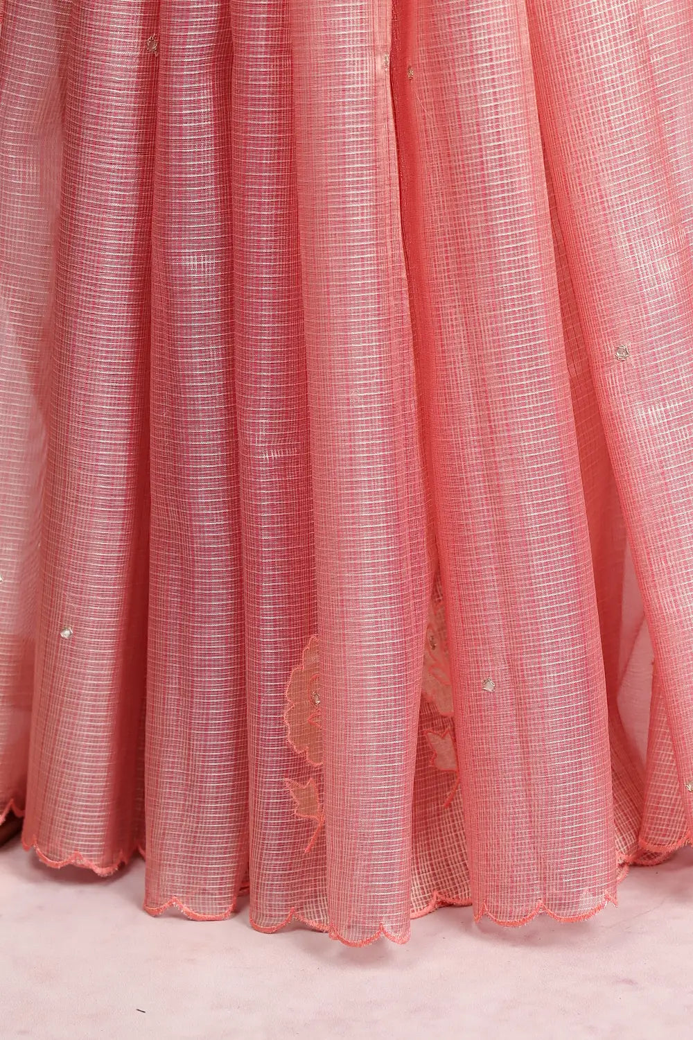 Onion Pink Semi Tissue Saree