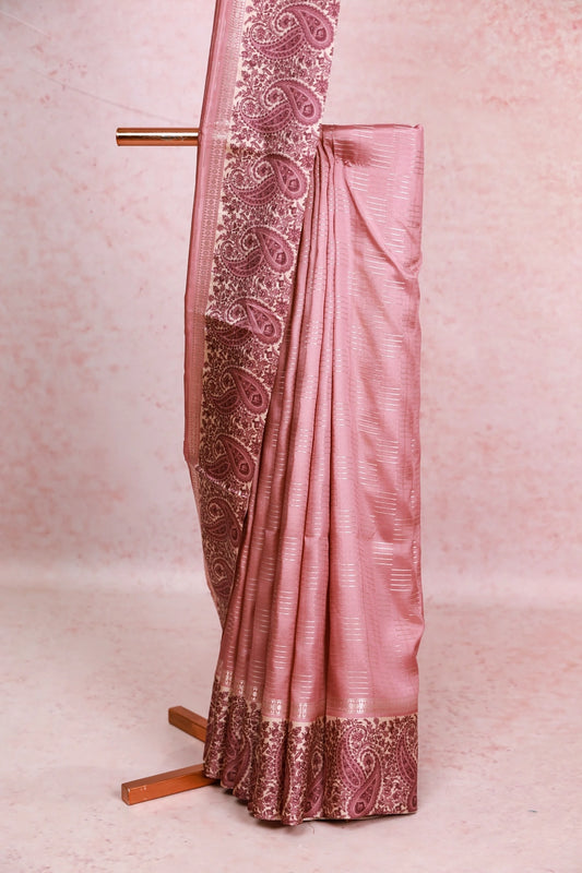 Onion Pink Soft Silk Saree