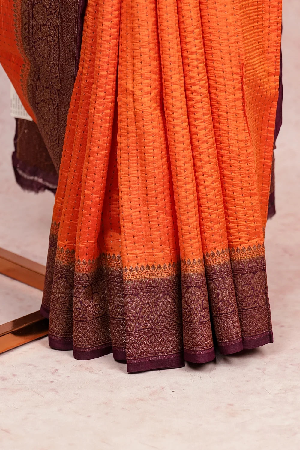 Orange Banarasi Silk Saree