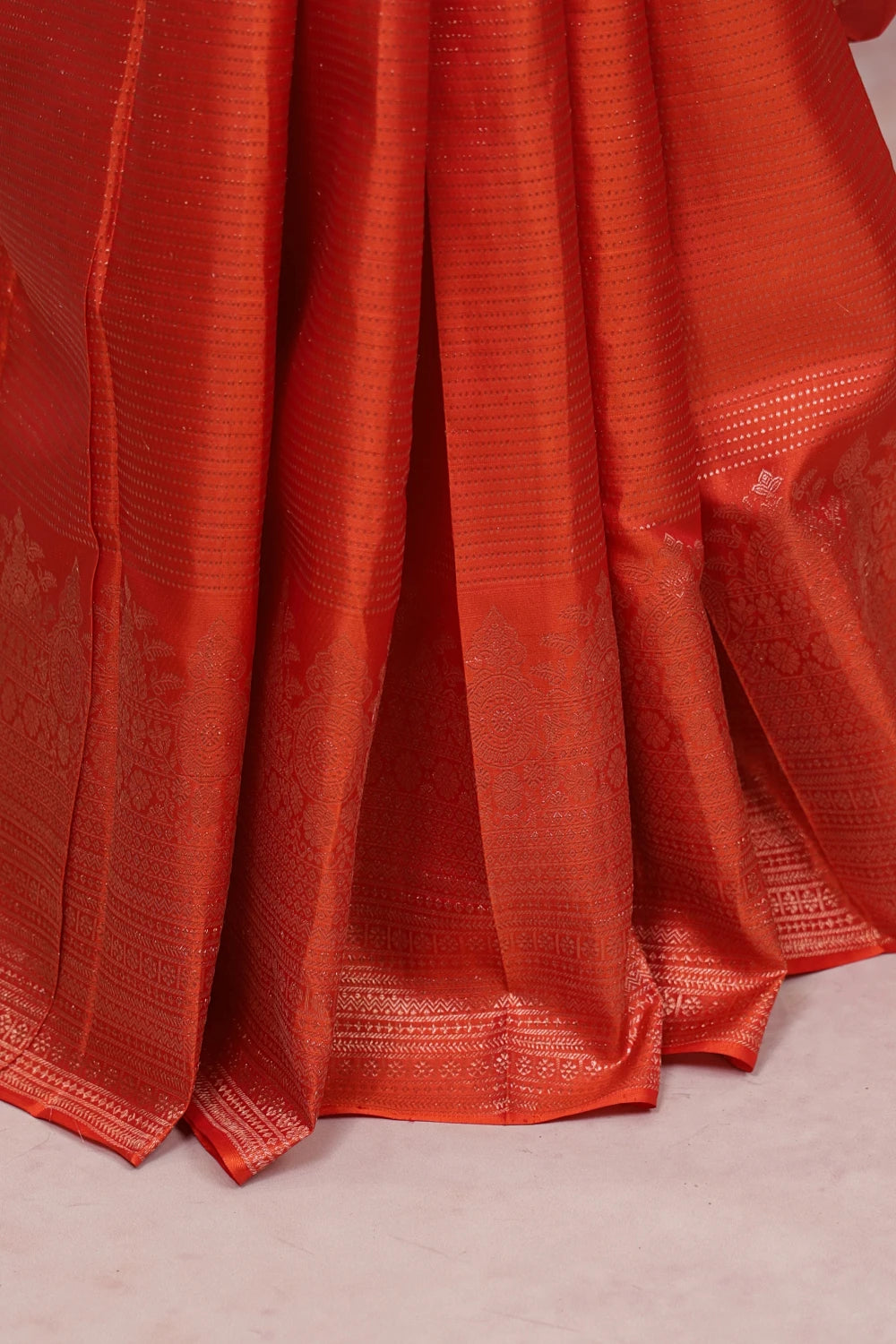 Orange Kancheepuram Silk Saree - Seematti