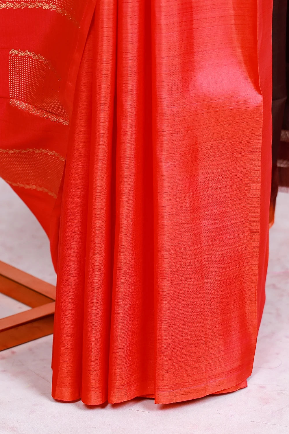 Orange Rani Colour Kancheepuram Silk Saree