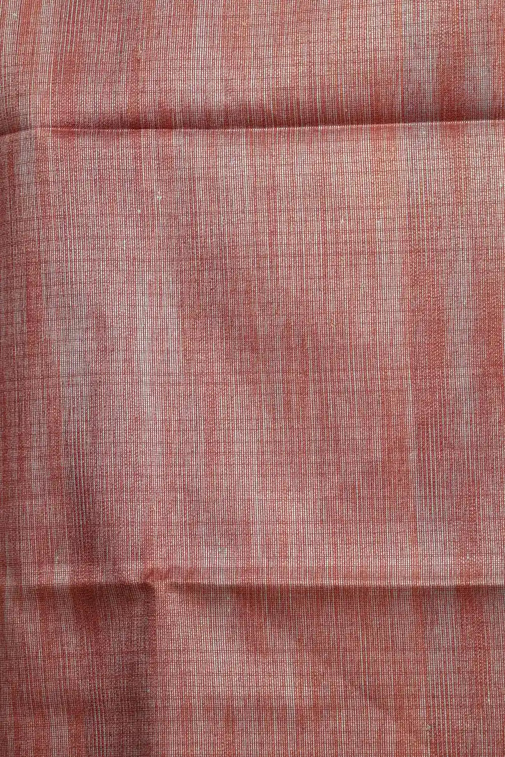 Orange Red Semi Jute Silver Weaving Saree With Without Border - Seematti