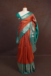 Orange Semi Kanchi Soft Silk Saree