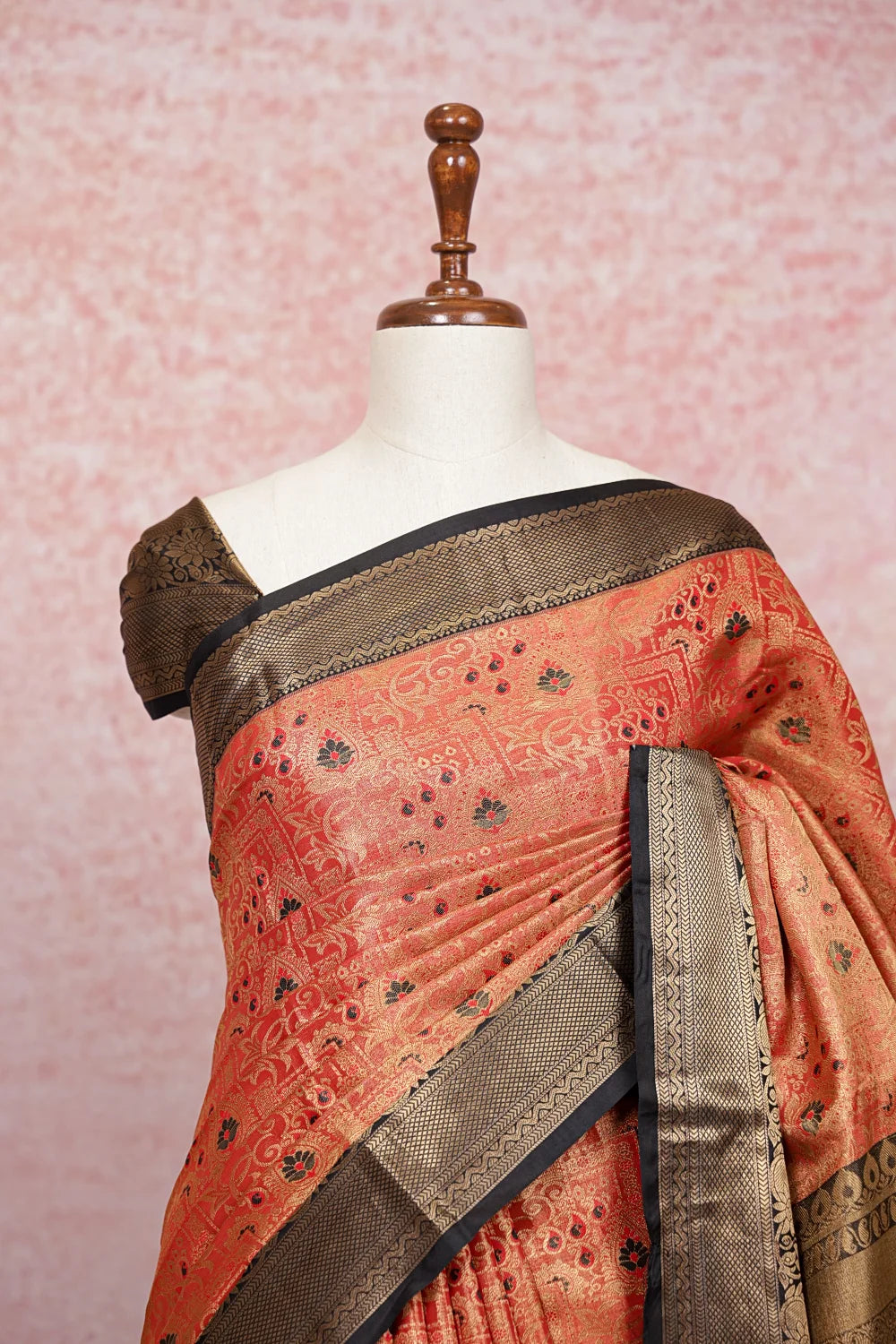 Orange Semi Tissue Saree - Seematti