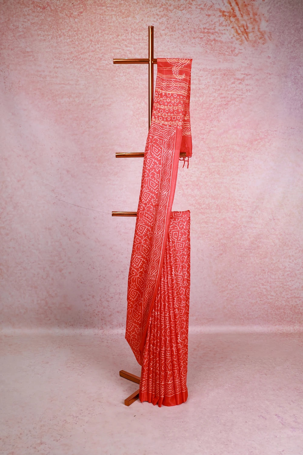Orange Semi Tussar Saree