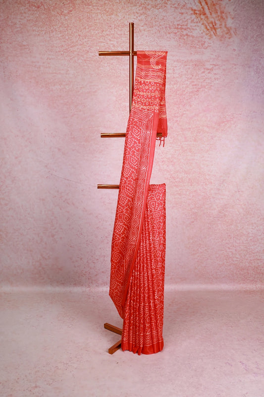 Orange Semi Tussar Saree - Seematti