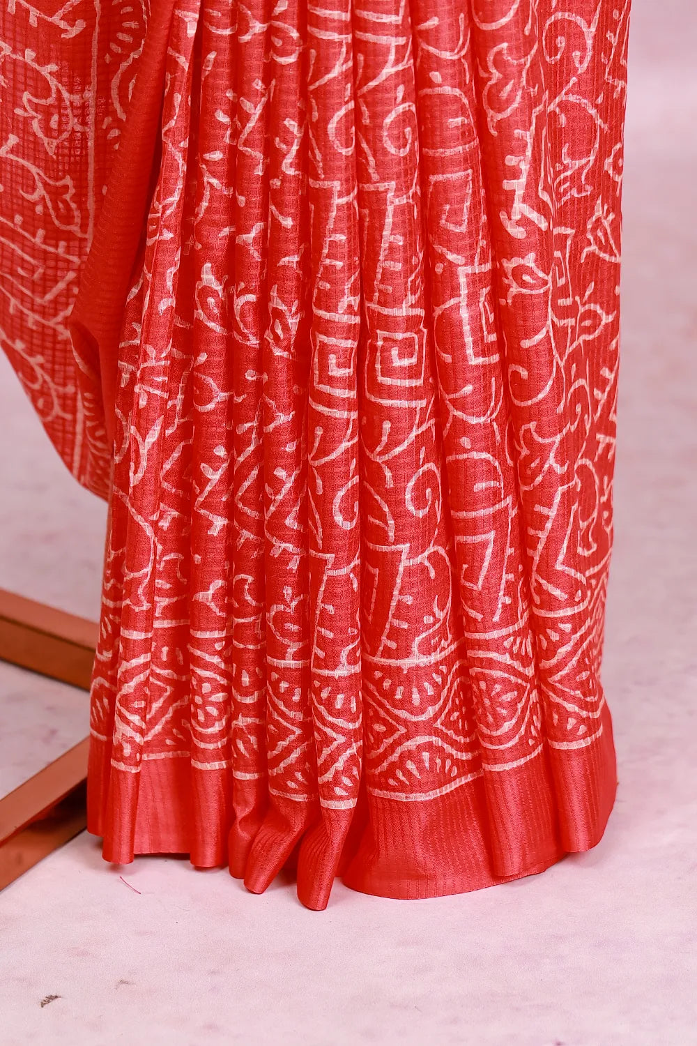 Orange Semi Tussar Saree