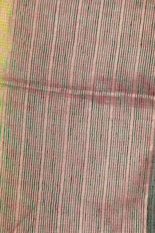 Parrot Green Jute Banarasi Saree