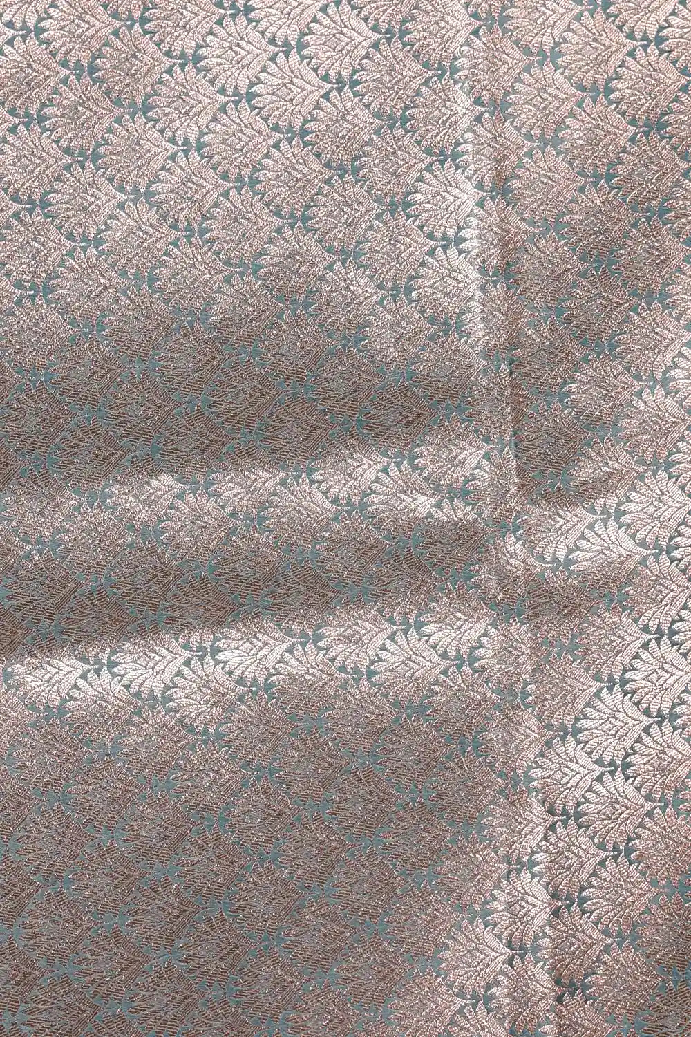Pastel Blue Satin Banarasi Saree