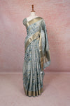 Pastel Blue Semi Tussar Saree - Seematti