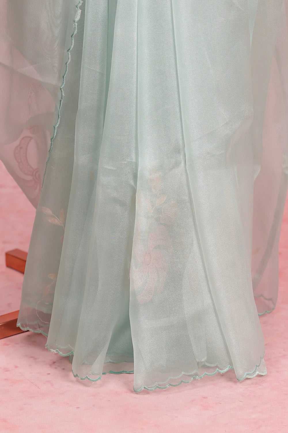 Pastel Green Glass Organza Saree