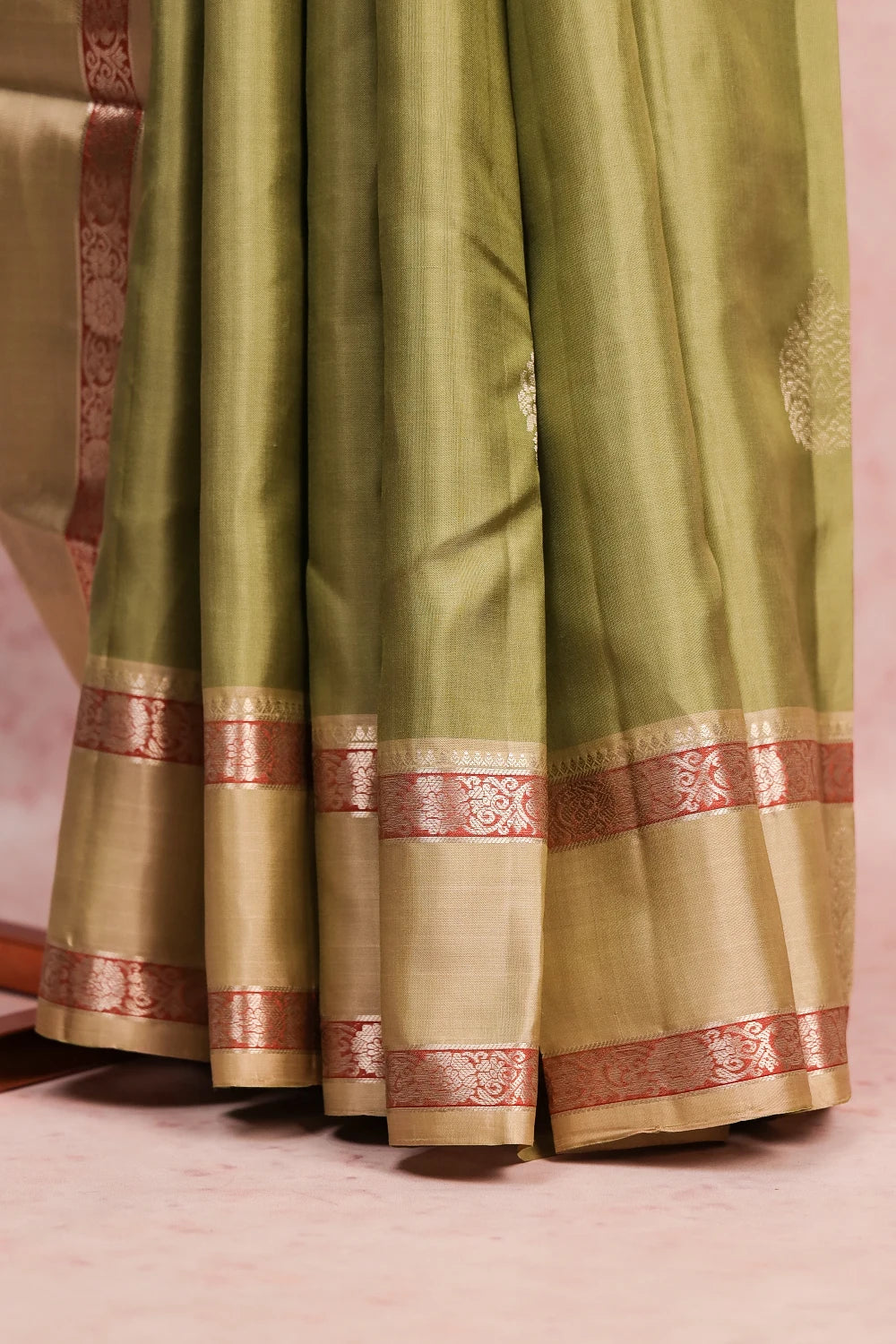 Pastel Green Kancheepuram Soft Silk Saree
