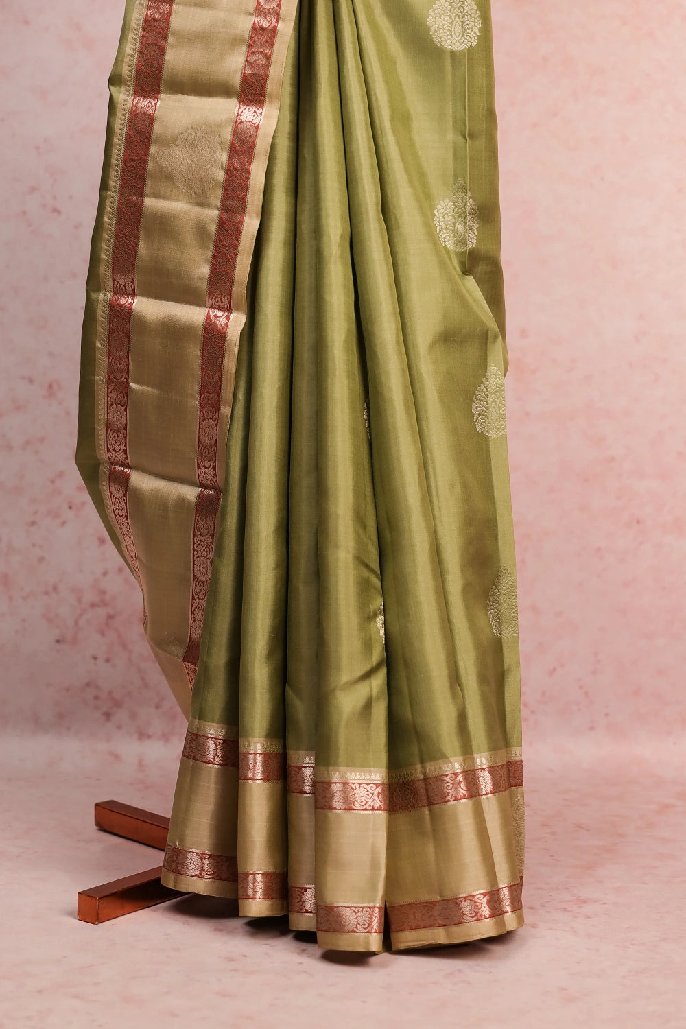 Pastel Green Kancheepuram Soft Silk Saree