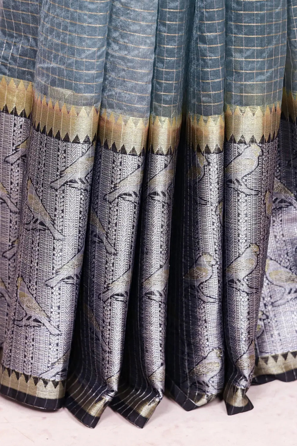 Pastel Green Semi Organza Saree