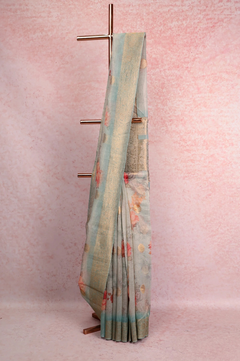 Pastel Green Semi Tissue Organza Saree
