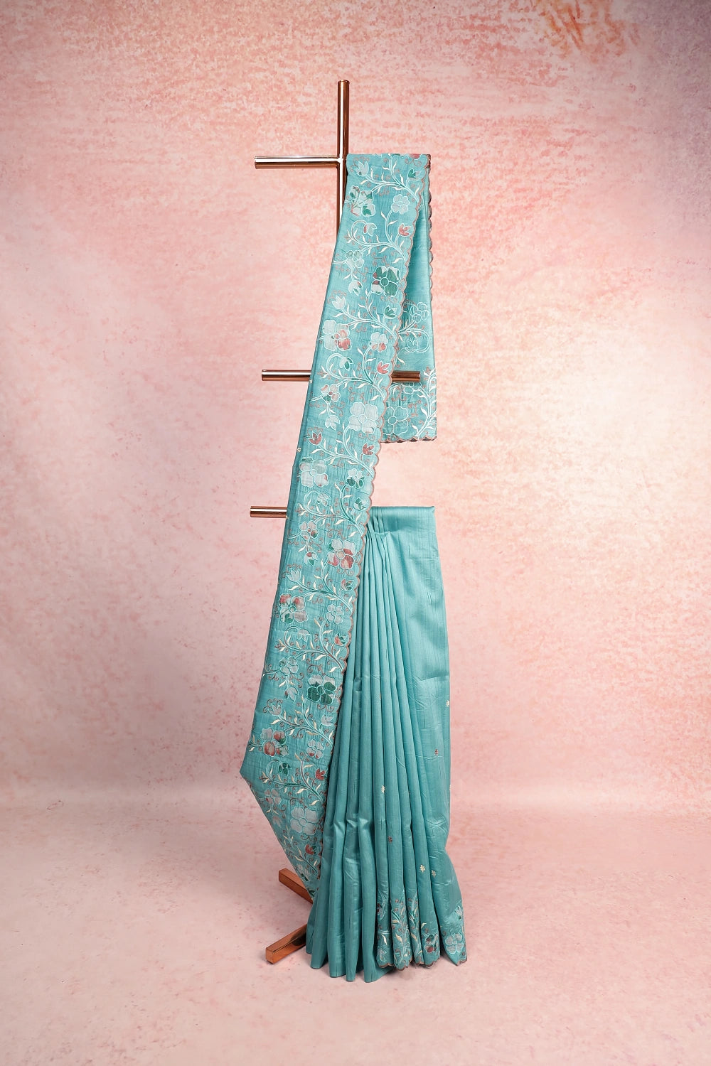 Pastel Green Semi Tussar Saree