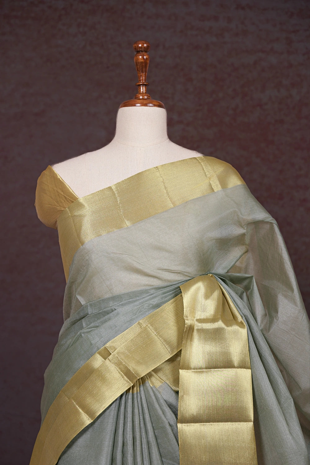 Pastel Green Tussar Saree - Seematti