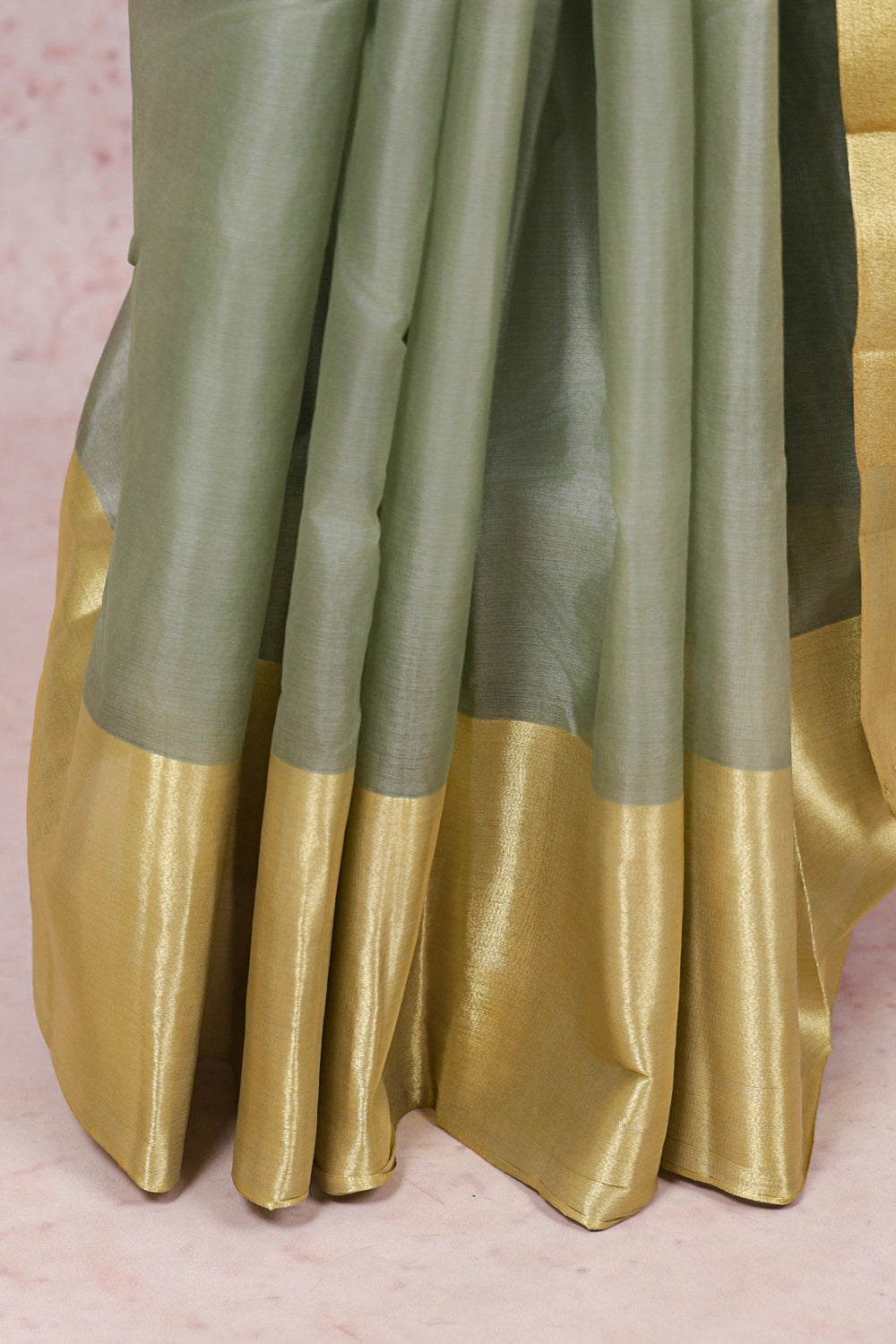 Pastel Green Tussar Saree - Seematti