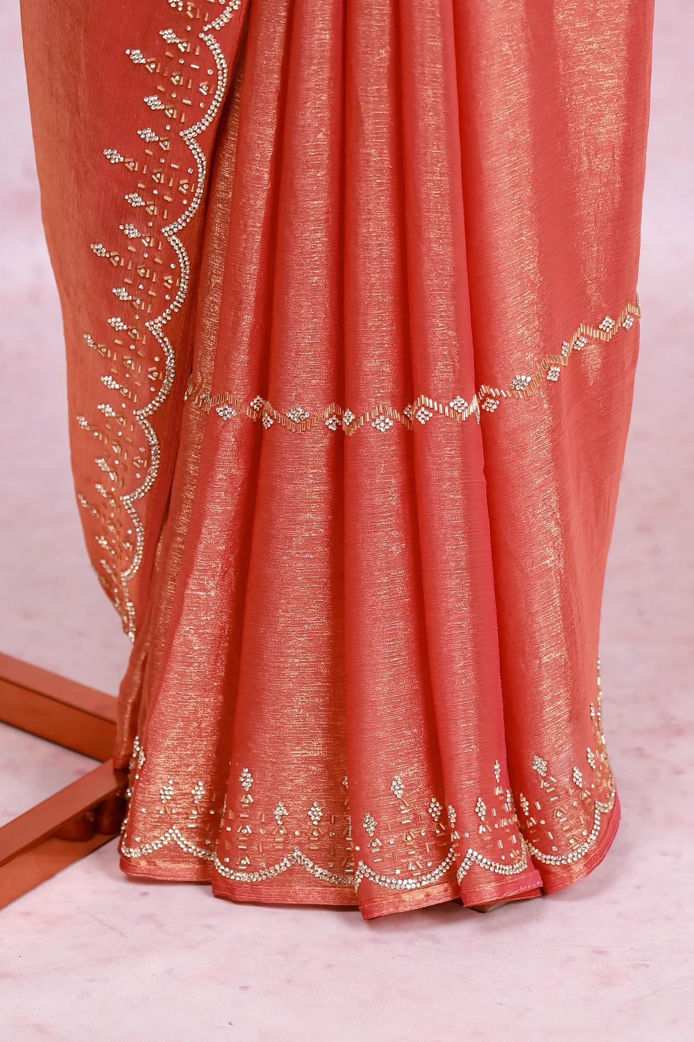 Pastel Peach Tissue Organza Saree