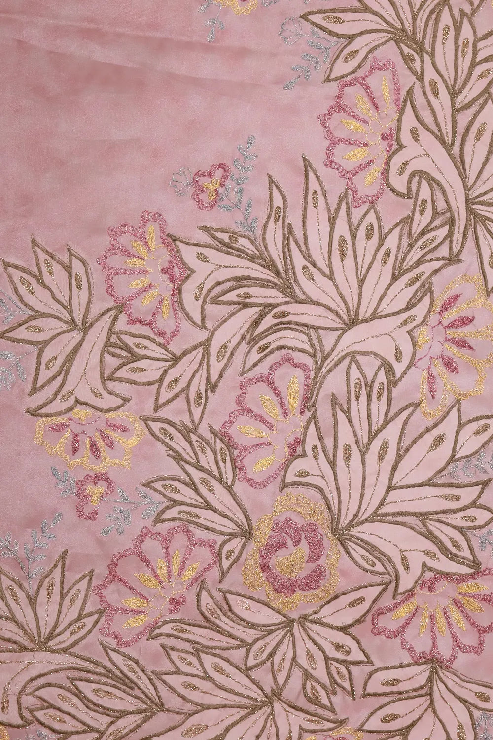 Pastel Pink Glass Organza Saree