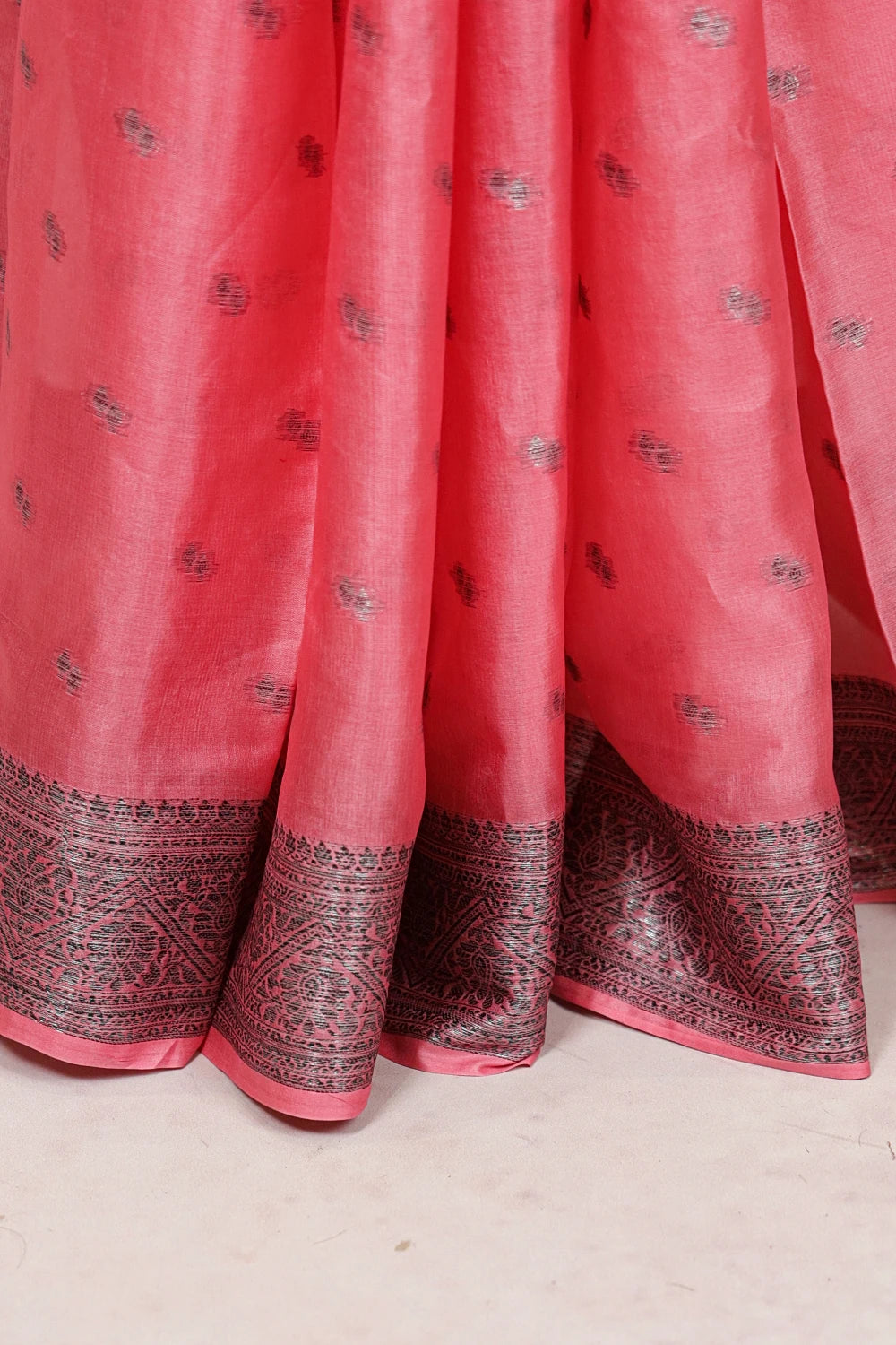 Pastel Pink Semi Tussar Saree