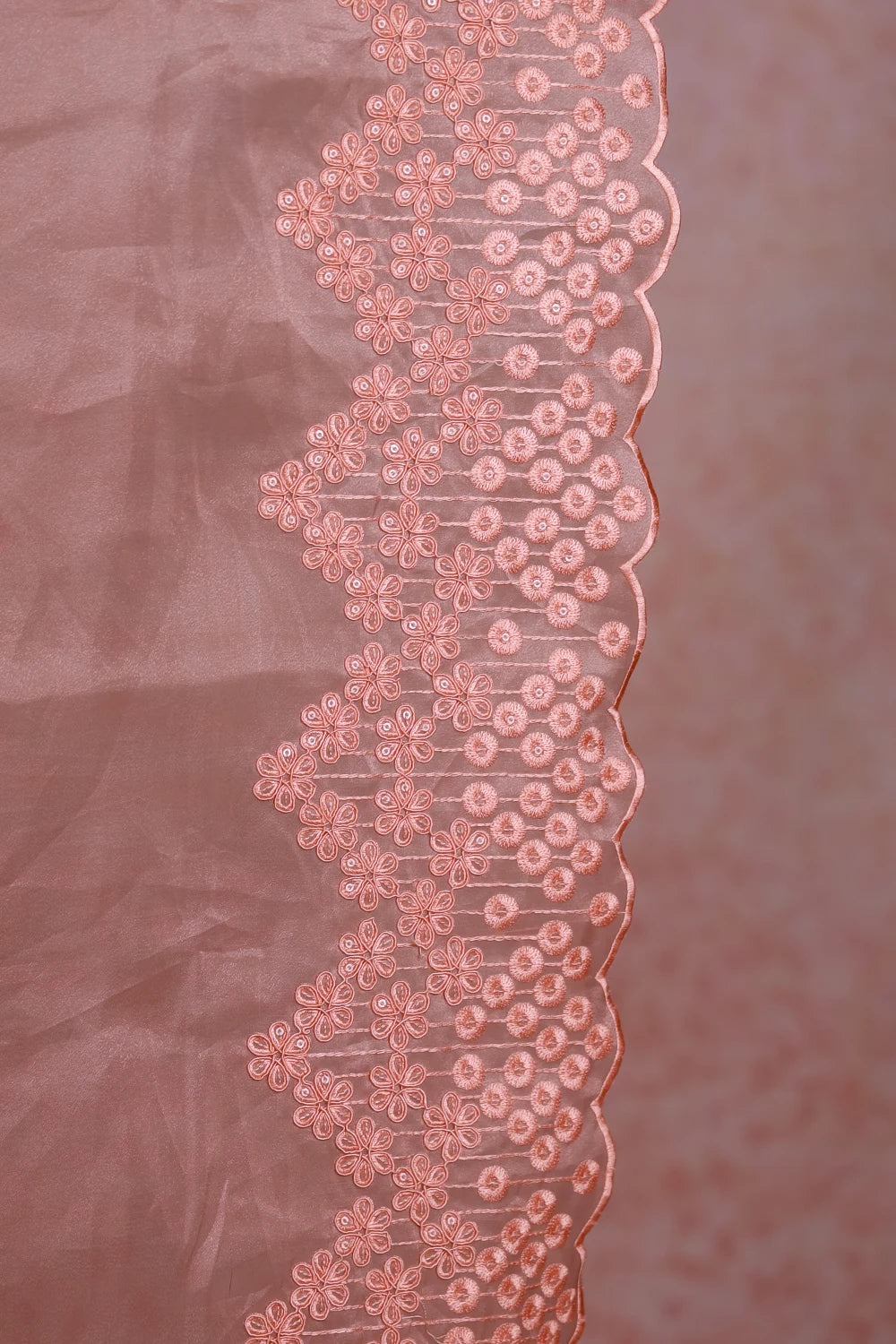 Peach Glass Organza Saree