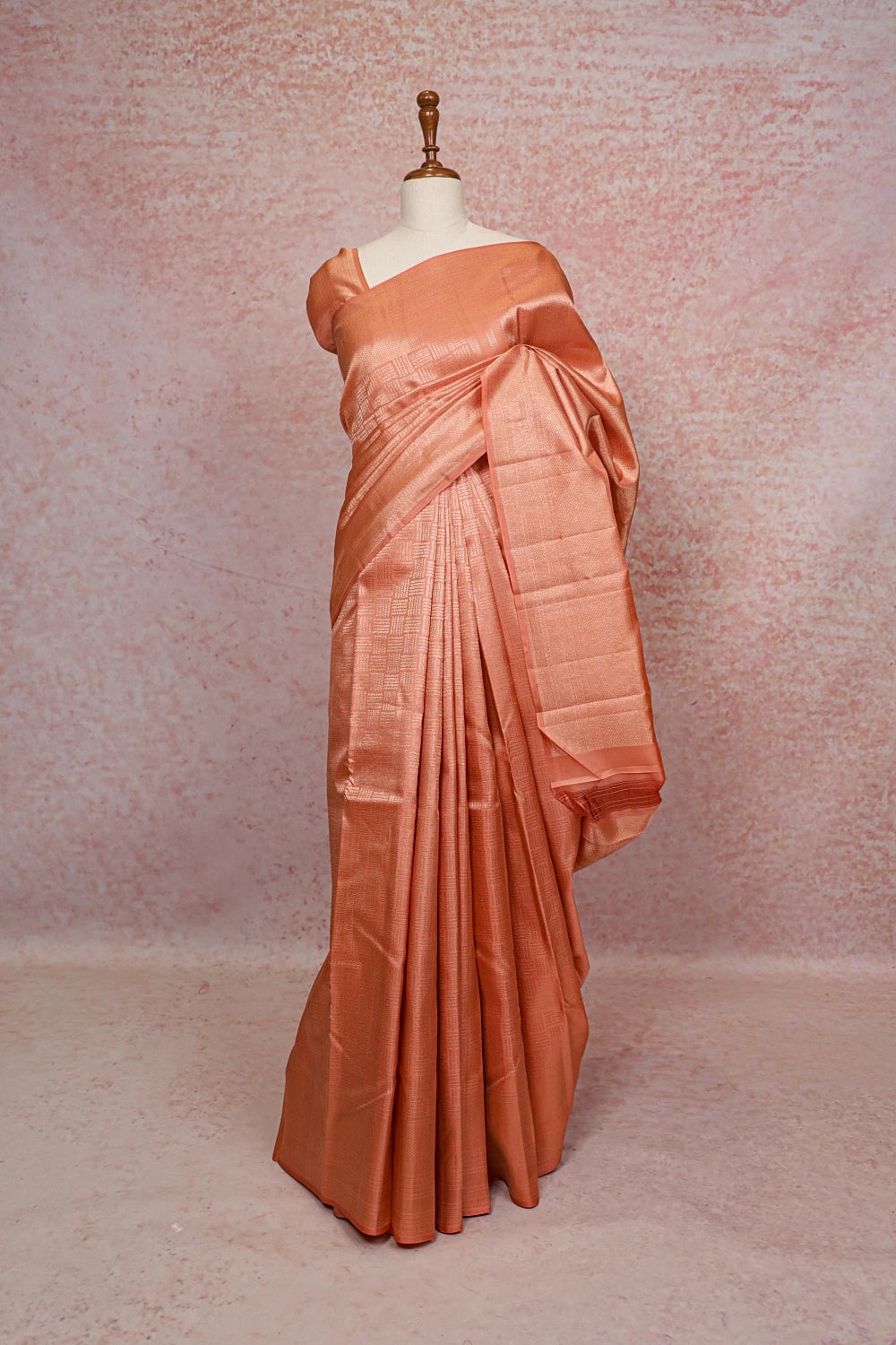 Peach Kancheepuram Silk Saree - Seematti