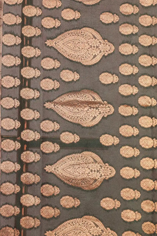 Peach Semi Banarasi Saree