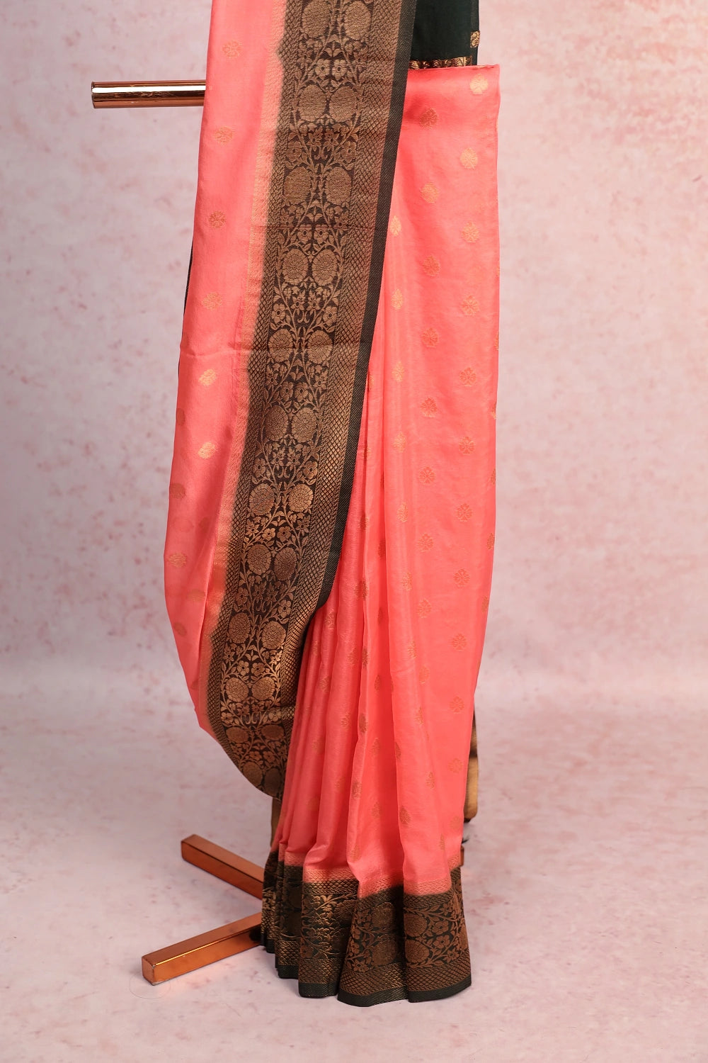 Peach Semi Banarasi Saree