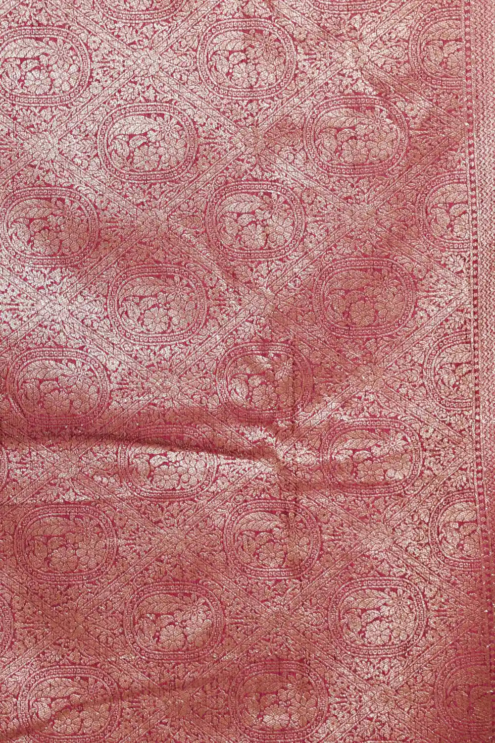 Peach Semi Banarasi Saree - Seematti