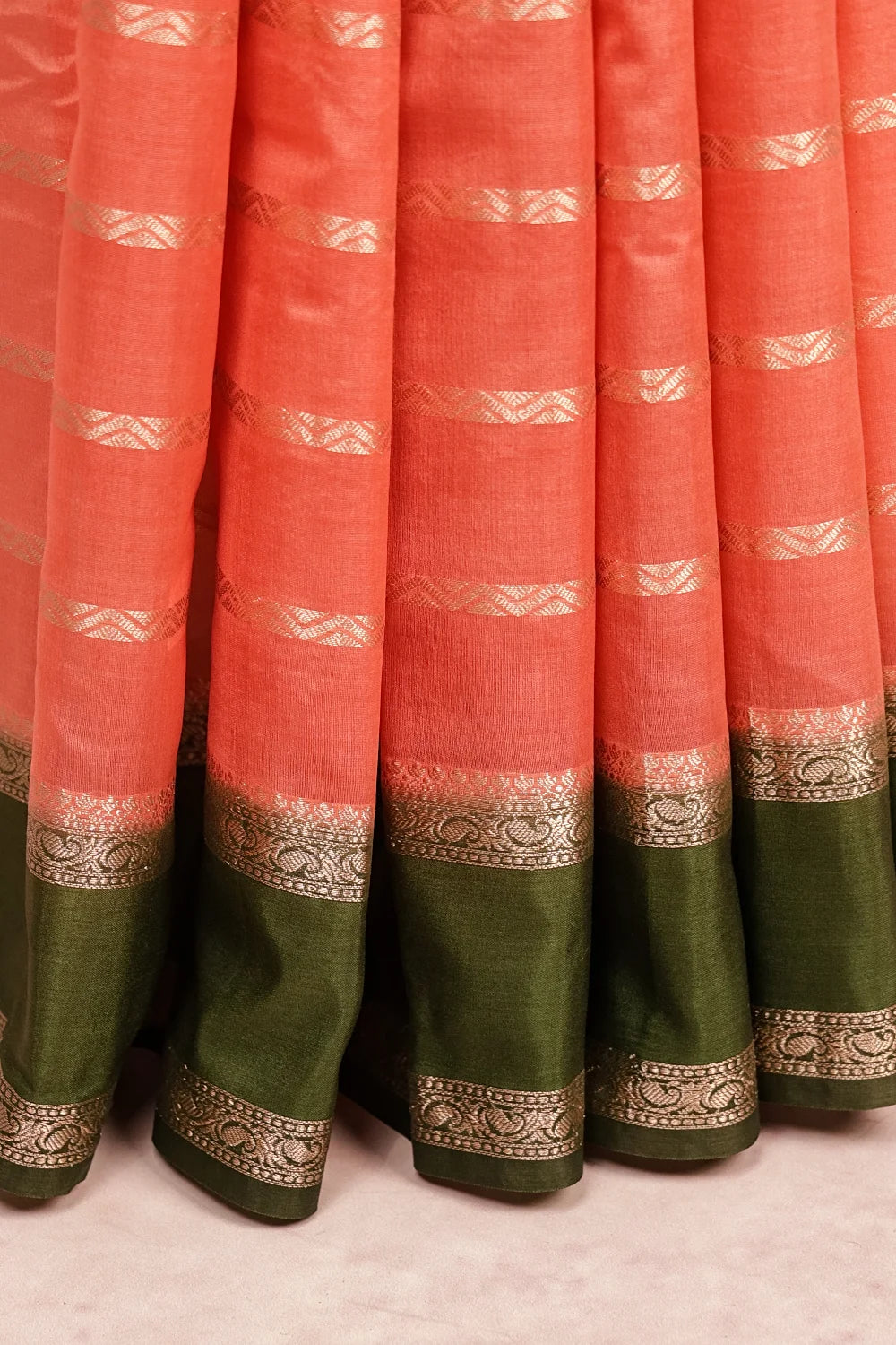 Peach Semi Chanderi Silk Saree
