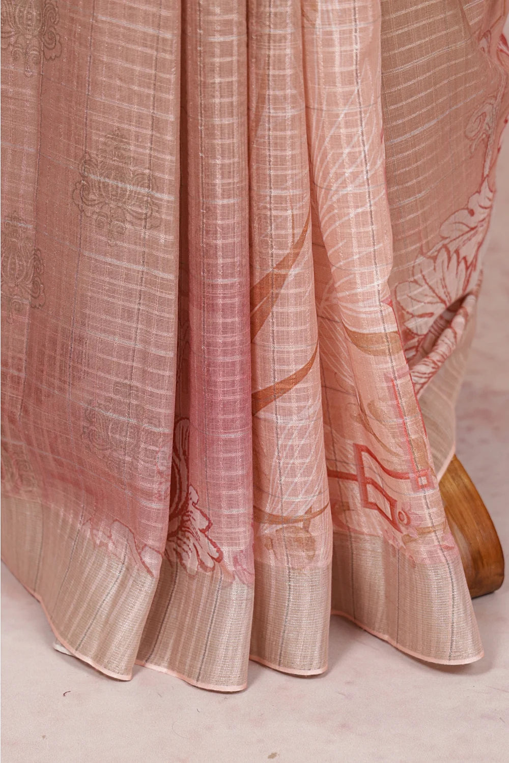 Peach Semi Linen Saree - Seematti