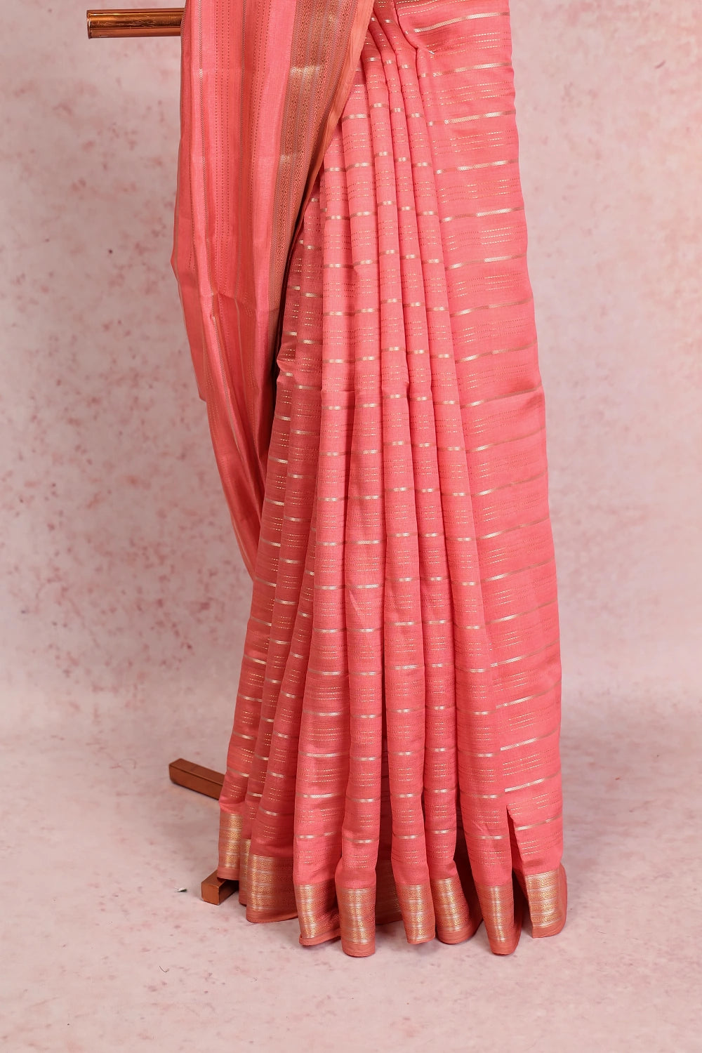 Peach Semi Tissue Saree